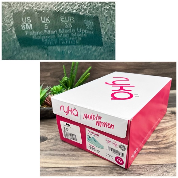 NIB Ryka Defiance Training Comfort Sneaker Athletic Shoes Aqua Mesh 8M 38 - Picture 10 of 11